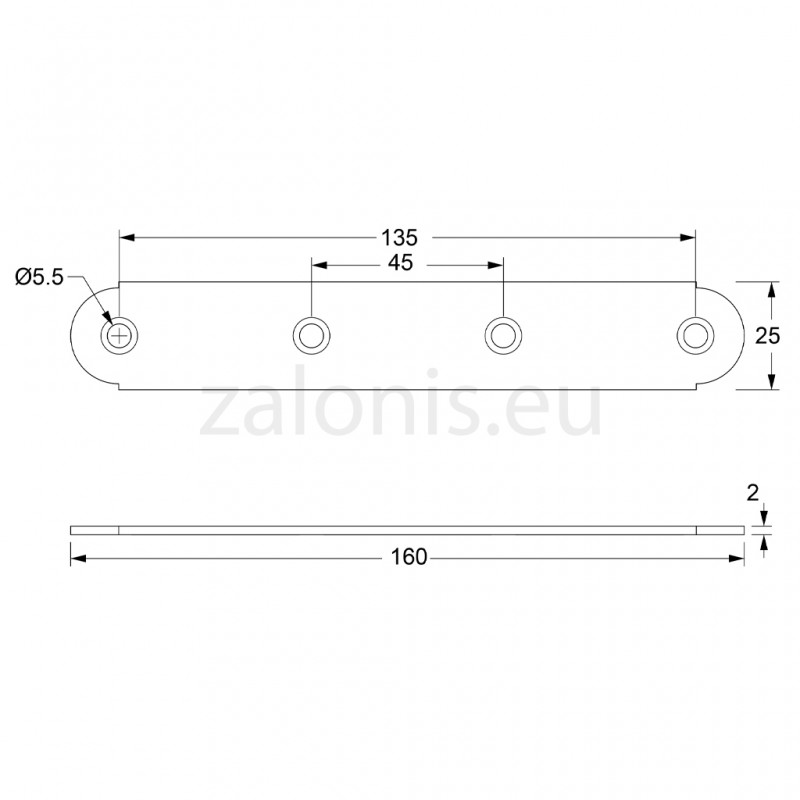 CONNECTION BAR 160 / GALVANIZED CONNECTION BARS